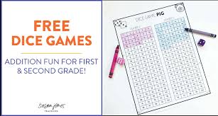 Math games with a pair of dice. Addition Dice Games For 1st And 2nd Grade Susan Jones