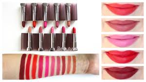 Creamy matte lipstick with pure color pigments. Maybelline Creamy Matte Lipstick Review Lip Swatches Youtube