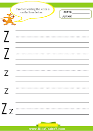 letter z practice writing worksheet