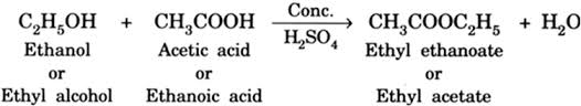 ethyl alcohol is warmed with acetic acid