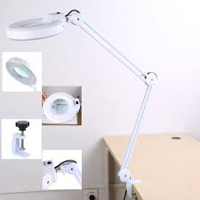 5x Led Desk Magnifier Lamp Table Lamp Swivel Adjustable Clamp Magnifying Light For Desk Table Task Craft Or Workbench White Walmart Com Walmart Com