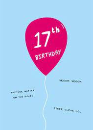 17th birthday balloon card scribbler