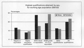 The Chart Bar Shows The Highest Qualification By Sex For The