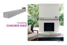 Modern Concrete Floating Mantel Shelf