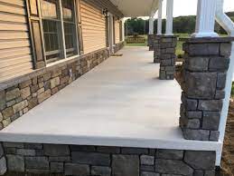 Elevated Concrete Porch With Stone