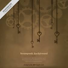 Vector Keys Hanging Steampunk Background