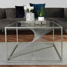 Metal Centre Table With Glass Tabletop