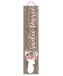 Toad And Lily Canvas Growth Chart Floral Deer Silhouette