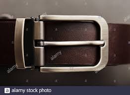 Fashionable Men S Brown Belt Made Of Genuine Leather With A Light Metal Buckle On A Dark Background Genuine Leather Handmade Close Up Stock Photo Alamy