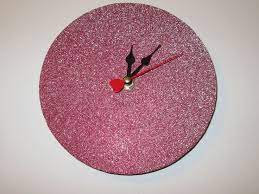 Vinyl Clock Mauve Glitter Design