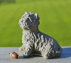 Westie Puppy Dog Statue Lime Stone