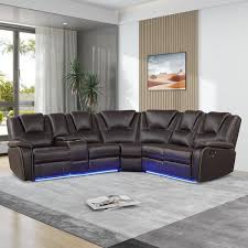 faux leather curved sectional sofa