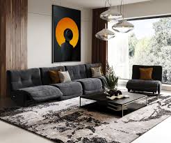 divani casa basil modern grey fabric