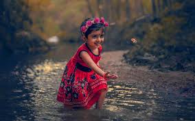 indian kid with nature cute 2k