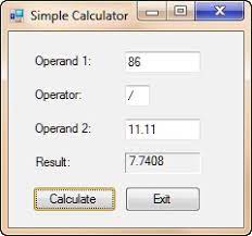 create a simple calculator in visual