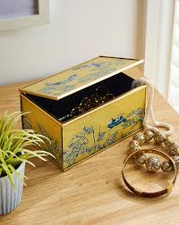 bevelled oriental heron jewellery box