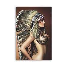 Amazon.com: Native American Art Wall Decor Naked Native American Indian  Girl Nude Art Poster Canvas Poster Bedroom Decor Office Room Decor Gift  12x18inch(30x45cm) Unframe-Style: Posters & Prints