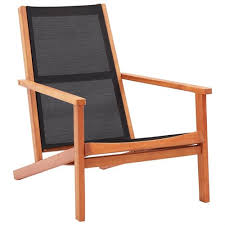 garden lounge chair black solid