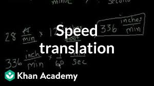 Speed Translation Video Intro To Rates Khan Academy