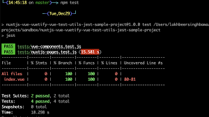 setup jest testing in nuxt js project