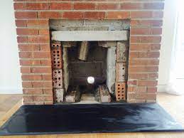 gas fire was removed from the fireplace