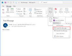 how to recall an email in outlook