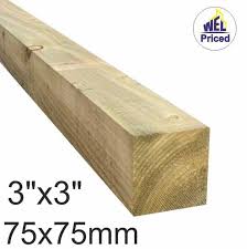 Timber Fence Post Green Treated 75 X 75