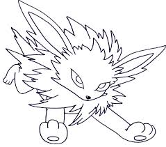 Printable jolteon pokemon coloring page. Jolteon Running Forward Coloring Page Kids Play Color