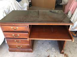 Small Office Wood Desk With Protective