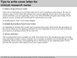 Clinical Research Nurse Cover Letter