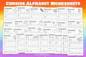 26 cursive alphabet writing worksheets