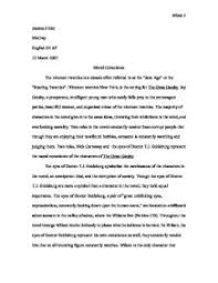 The Great Gatsby  Character Analysis  Five Paragraph Essay 