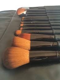 16 piece black makeup brush set with case