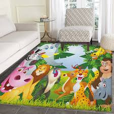 nursery rug kid carpet group of safari