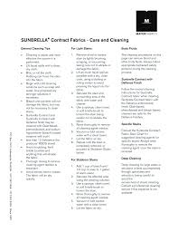 Sunbrella Contract Fabrics Care And Cleaning Manualzz Com