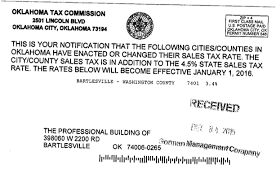 Otc Card Reflects Citys Portion Of New Sales Tax Rate