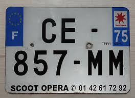 france french motorcycle license plate