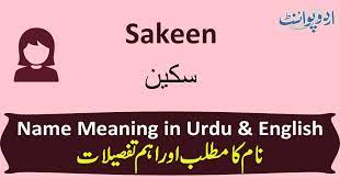 sakeen name meaning in urdu سکین