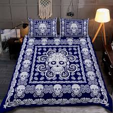 sugar skull pattern bedding set