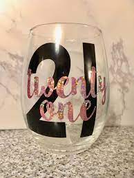 21st Birthday Wine Glass 21 Wine Glass