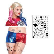 Harley Quinn Costume Temporary Tattoos Face Waist & Leg - Etsy