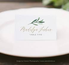 Greenery Place Card Template Printable Place Cards Wedding Etsy