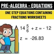 Pre Algebra Equations One Step