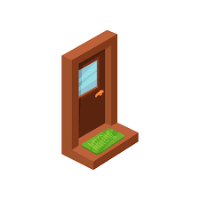 Entrance Wooden Door With Window And