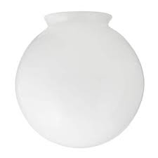 White Glass Globe Shade With 3 1 4 In