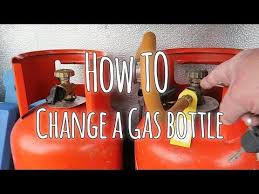 replace a gas bottle in a caravan