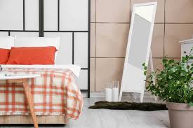 stylish interior modern bedroom mirror