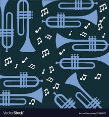 trumpet note jazz poster
