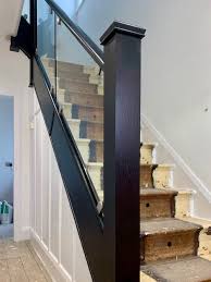 staircase ideas black oak glass