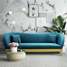 chloe spotted blue velvet sofa sjb